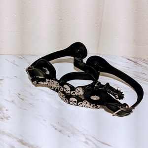Skull Spurs, leather and steel